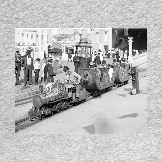 Miniature Railroad at Coney Island, 1905. Vintage Photo by historyphoto